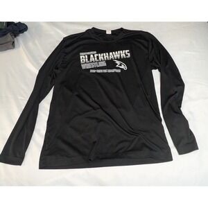 Unbranded Wrestling Shirt Mens L Black Good North Buncombe Blackhawks 2019-2020